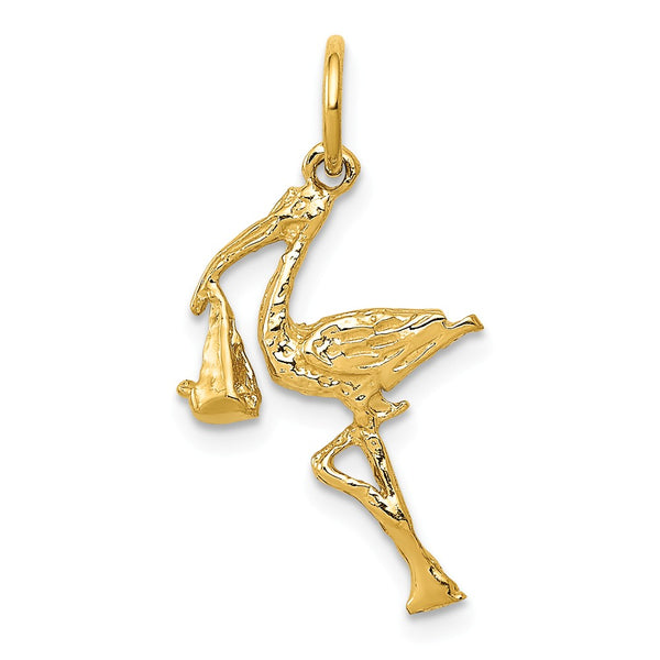 Solid,Casted,Polished,3-D,14K Yellow Gold