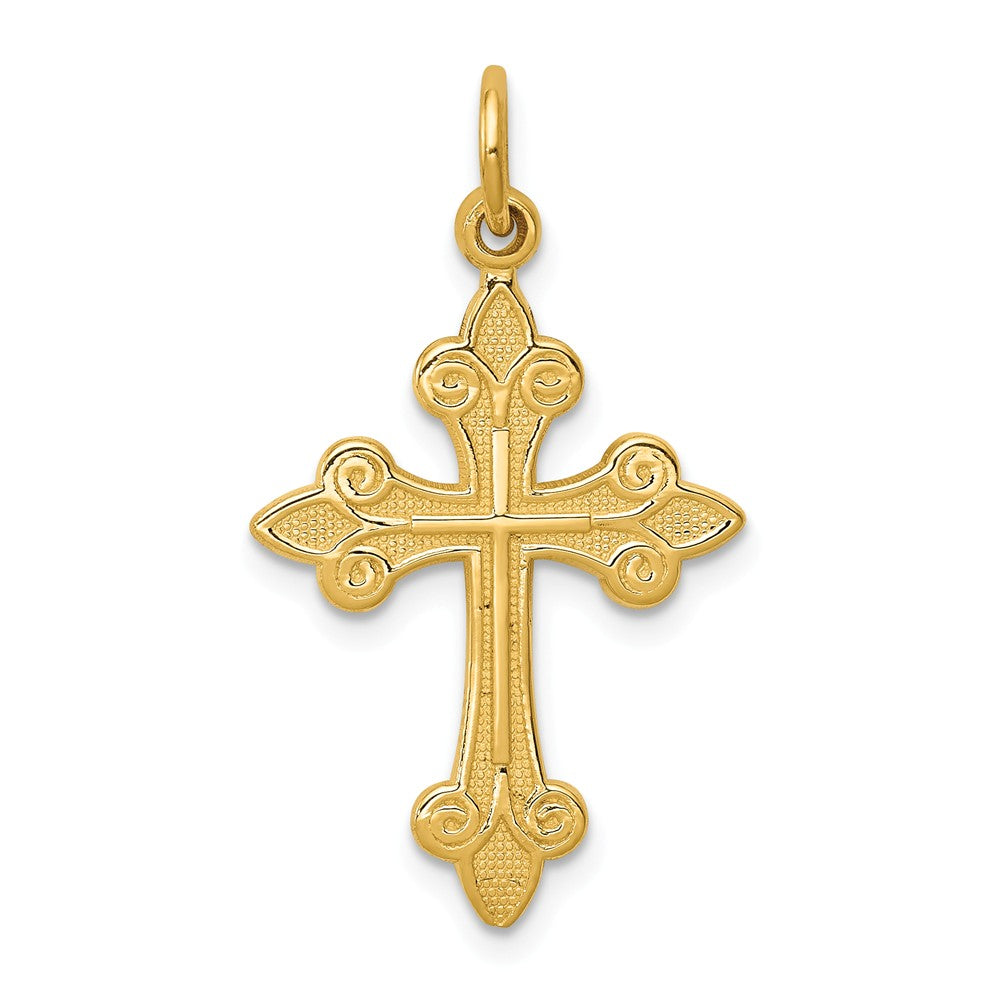 Solid,Casted,Polished,Satin,14K Yellow Gold,Not Engraveable,Textured,Textured Back