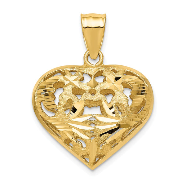Casted,Diamond Cut,Polished,3-D,14K Yellow Gold,Hollow
