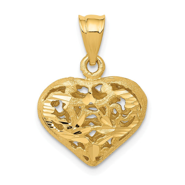 Casted,Diamond Cut,Polished,3-D,14K Yellow Gold,Hollow