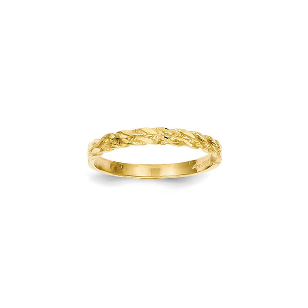14K Yellow Gold Polished Twisted Dome Ring