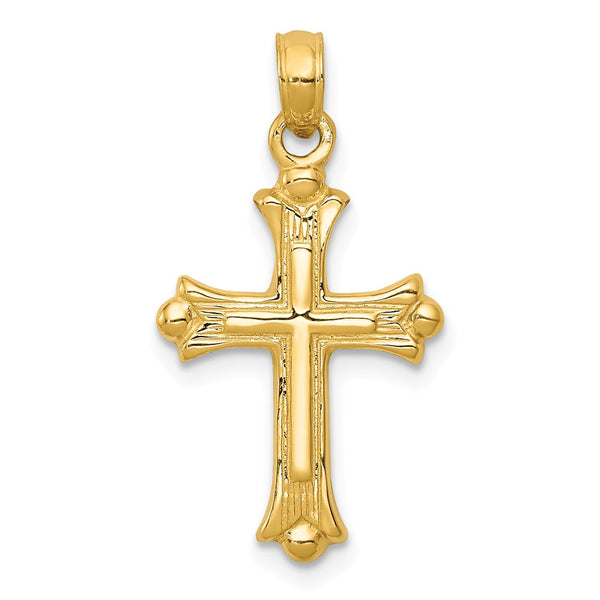 Solid,Casted,Polished,14K Yellow Gold,Textured Back