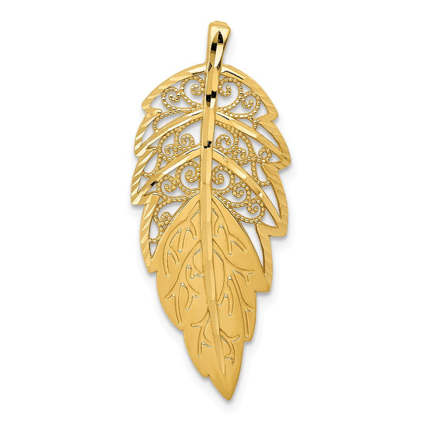 Diamond Cut,Polished,14K Yellow Gold,Chain Slide
