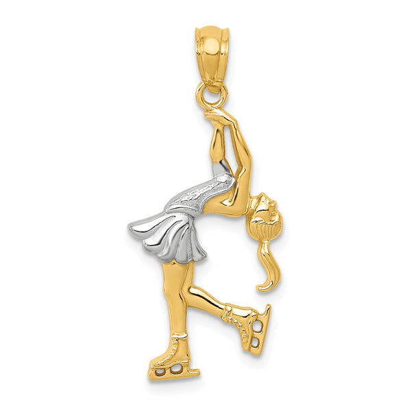 Polished,14K Yellow Gold & Rhodium,Concave
