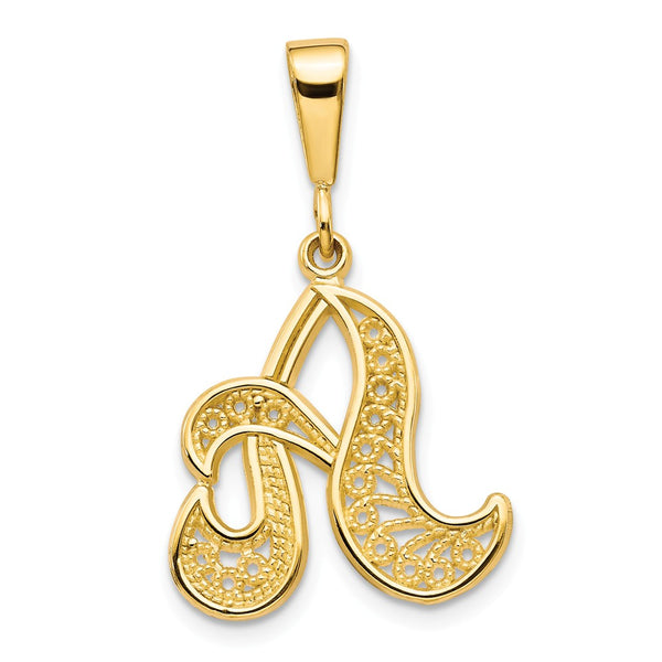 Solid,Casted,Polished,14K Yellow Gold,Filigree