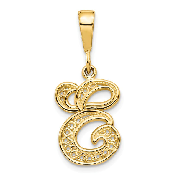 Solid,Casted,Polished,14K Yellow Gold,Filigree