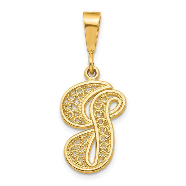 Solid,Casted,Polished,14K Yellow Gold,Filigree