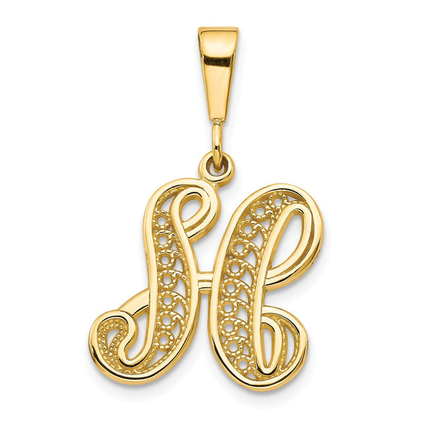 Solid,Casted,Polished,14K Yellow Gold,Filigree