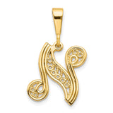 Solid,Casted,Polished,14K Yellow Gold,Filigree