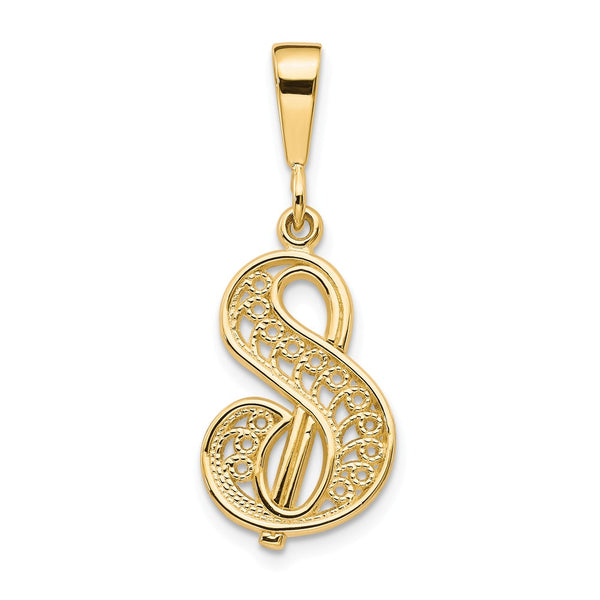 Solid,Casted,Polished,14K Yellow Gold,Filigree