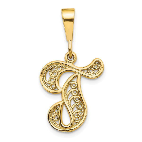 Solid,Casted,Polished,14K Yellow Gold,Filigree