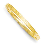 Bracelets,Bangle,Gold,Yellow,14K,5 mm,7 in,5 mm,Hinged,Diamond-cut,Safety Bar,Between $400-$600