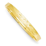 Bracelets,Bangle,Gold,Yellow,14K,6 mm,7 in,6 mm,Hinged,Diamond-cut,Safety Bar,Above $600