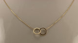 14K Yellow Gold Double Circle "You & Me" Necklace
