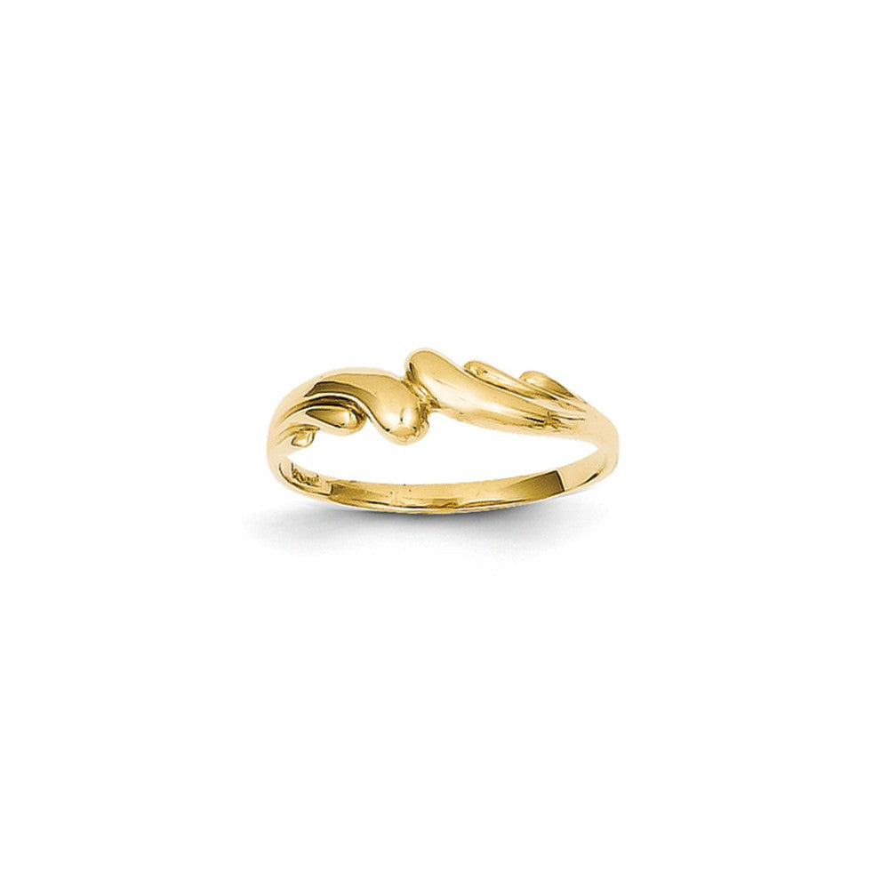 14k Yellow Gold Polished Swirl Dome Ring