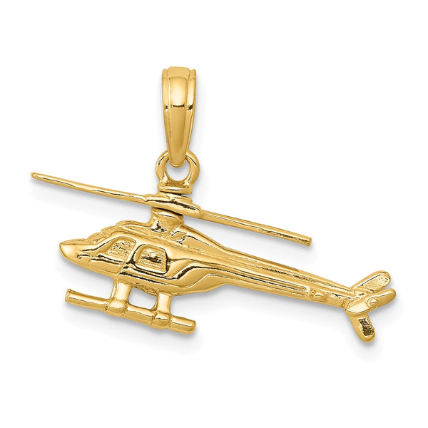 Polished,3-D,14K Yellow Gold,Moveable