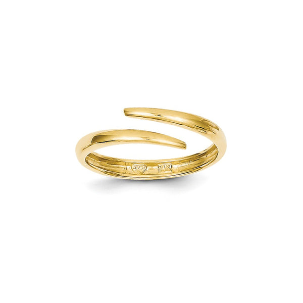 14k Yellow Gold Polished BypaSterling Silver Ring