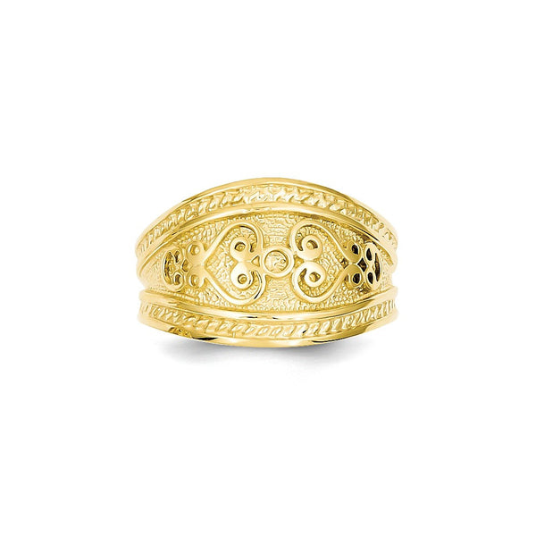 14K Yellow Gold Polished Dome Ring