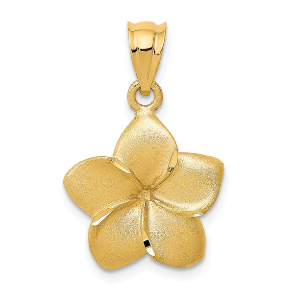 Solid,Casted,Diamond Cut,Satin,14K Yellow Gold