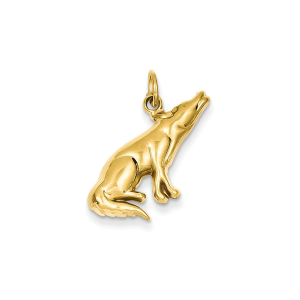 14K Yellow Gold  Wolf Charm