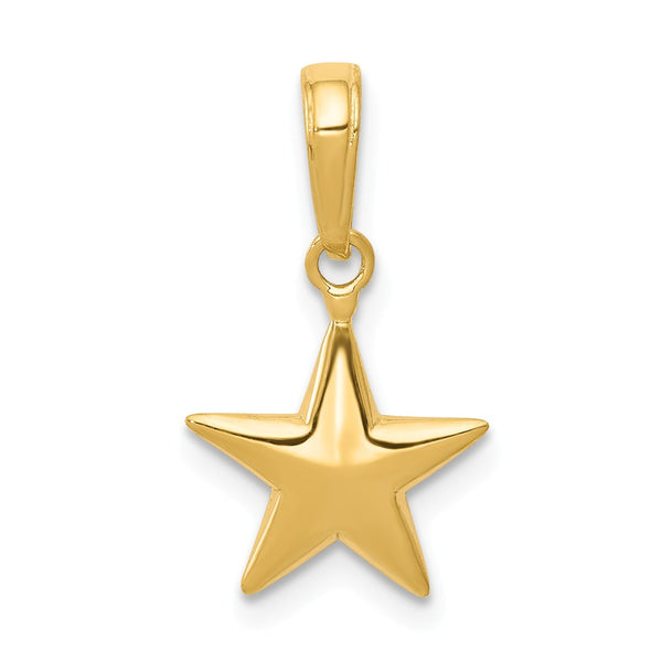 Solid,Casted,Polished,3-D,14K Yellow Gold