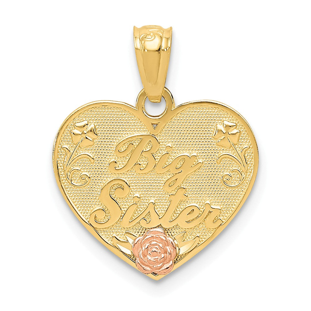 Polished,14K Two-Tone,Textured Back,Heart