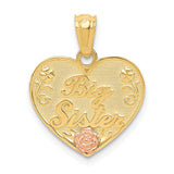 Polished,14K Two-Tone,Textured Back,Heart