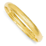 Bracelets,Bangle,Gold,Yellow,14K,9 mm,Polished,9 mm,Hinged,Hammered,Semi-Solid,Above $600