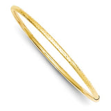Bracelets,Bangle,Gold,Yellow,14K,3 mm,Each,Polished,8 in,3 mm,Semi-Solid,Diamond-cut,Between $200-$400
