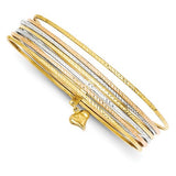 Bracelets,Bangle,Gold,Tri-Color,14K,1 mm,Polished,1 mm,Semi-Solid,Bangle Bracelets