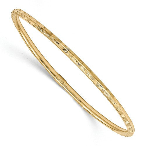 Bracelets,Bangle,Gold,Yellow,14K,Polished,Diamond-cut,Semi-Solid,Above $600