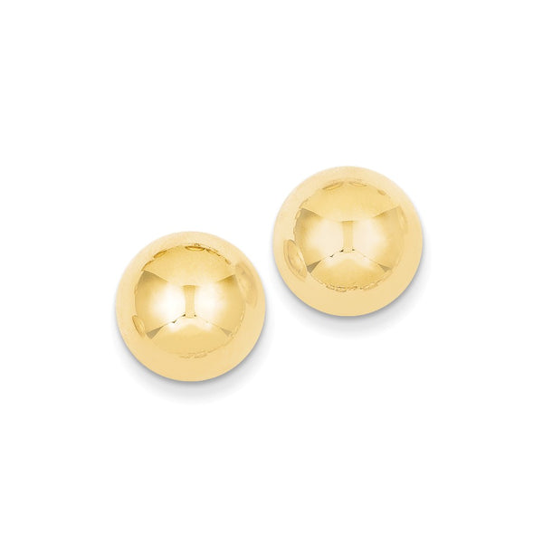 Polished,14K Yellow Gold,Closed Back,Hollow,Post