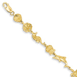 Polished,14K Yellow Gold,Lobster Clasp,Textured