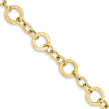 Casted,Polished,14K Yellow Gold,Fancy Lobster Clasp,Textured