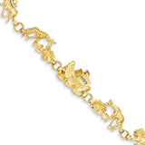 Solid,Casted,Polished,14K Yellow Gold,Fancy Lobster Clasp