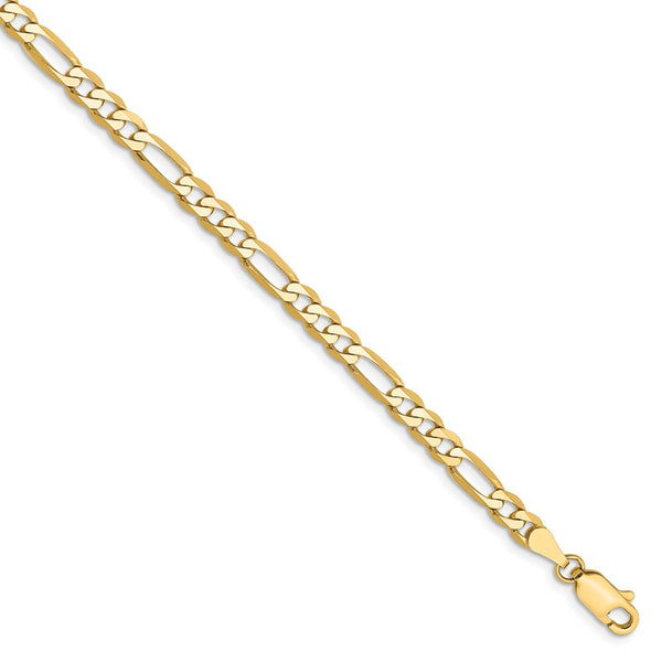 Solid,Polished,14K Yellow Gold,Lobster Clasp,Flat
