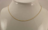 14K Yellow Gold Hollow Rope Chain Necklace 