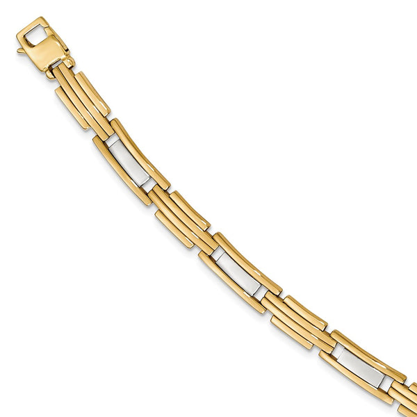 Polished,14K Two-Tone,Hollow,Fancy Lobster Clasp