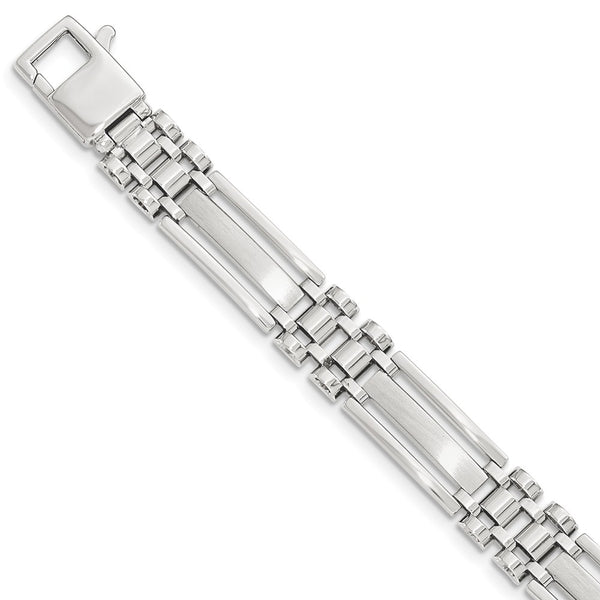 Polished,14K White Gold,Hollow,Fancy Lobster Clasp,Brushed