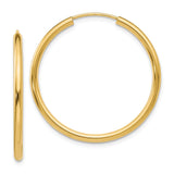 Earrings,EndleSterling Silver,Gold,Yellow,14K,26 mm,2 mm,Pair,EndleSterling Silver,Hoop,Between $100-$200