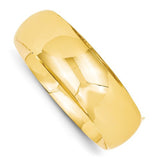 Bracelets,Bangle,Gold,Yellow,14K,21 mm,Polished,7 in,21 mm,Hinged,Safety Bar,Above $600
