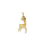 14K Yellow Gold  Polished Open-Backed Deer Charm