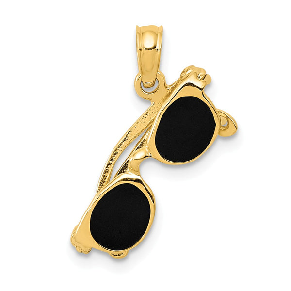 Polished,3-D,14K Yellow Gold,Enamel,Moveable