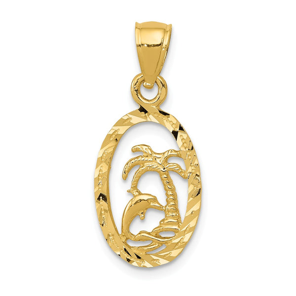 Solid,Casted,Diamond Cut,Polished,14K Yellow Gold,Textured Back