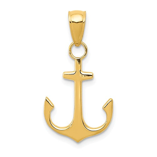 Pendants & Charms,Gold,Yellow,14K,24 mm,14 mm,Each,Nautical,Under $100