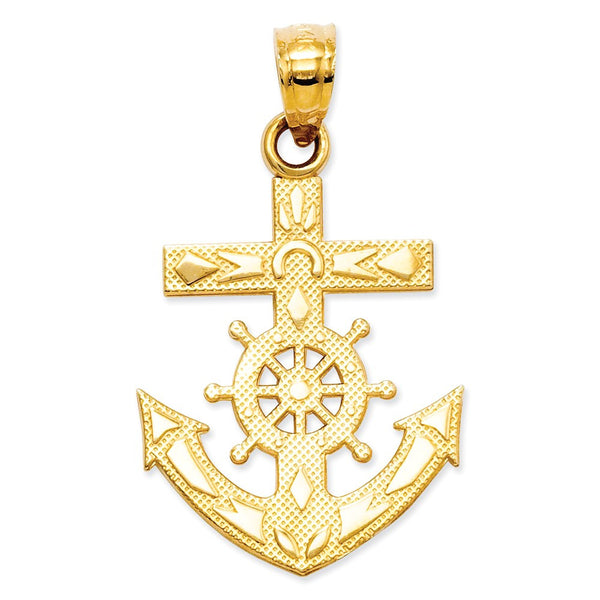 Pendants & Charms,Themed Charm,Gold,Yellow,14K,25 mm,15 mm,Each,Nautical,Under $100