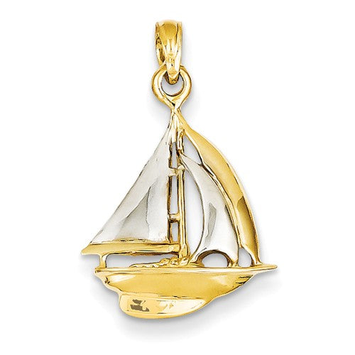 Pendants & Charms,Gold,Two-Tone,14K,23 mm,15 mm,Each,Nautical,Between $100-$200