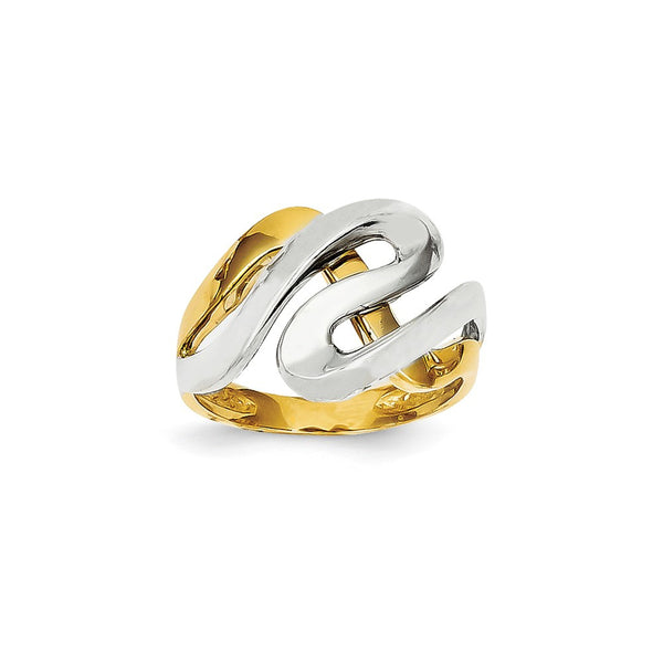 14K Yellow Gold Diamond-cut Domed Ring