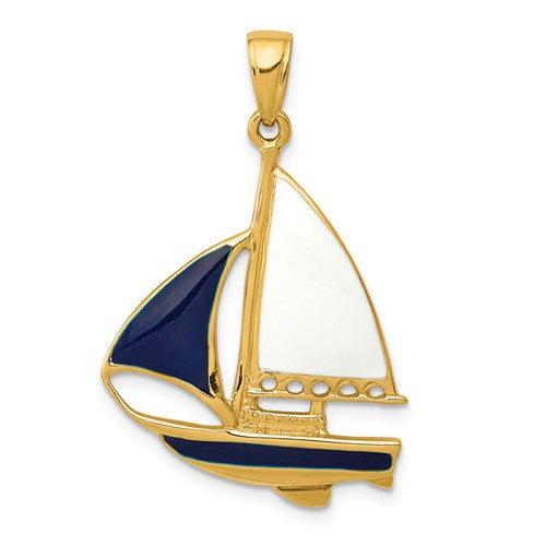 Pendants & Charms,Gold,Yellow,14K,Enamel,White,Blue,33 mm,21 mm,Each,Nautical,Between $200-$400