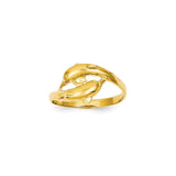 14K Yellow Gold With Rhodium Dolphin Ring